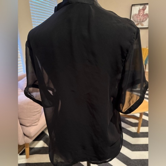 HELMUT LANG Black Sheer Pocket Top Size Small VGUC - Picture 3 of 5